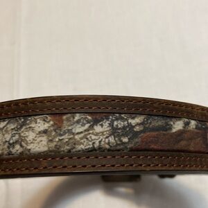 Nacona Boys or Girls Western Camo Inlaid Brown Leather Belt -- Size 20